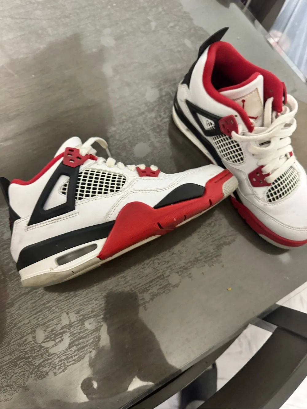 Jordan Kids White Black and Red Retro Sneakers